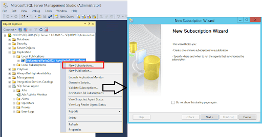 sql server transactional replication- configure subscription